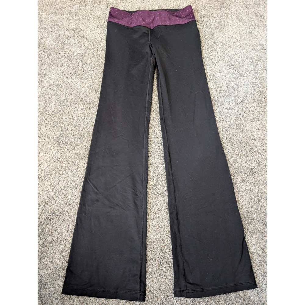 Victoria's Secret VSX Sport Supermodel Pant Black Purple Wide Leg Yoga Pants M L